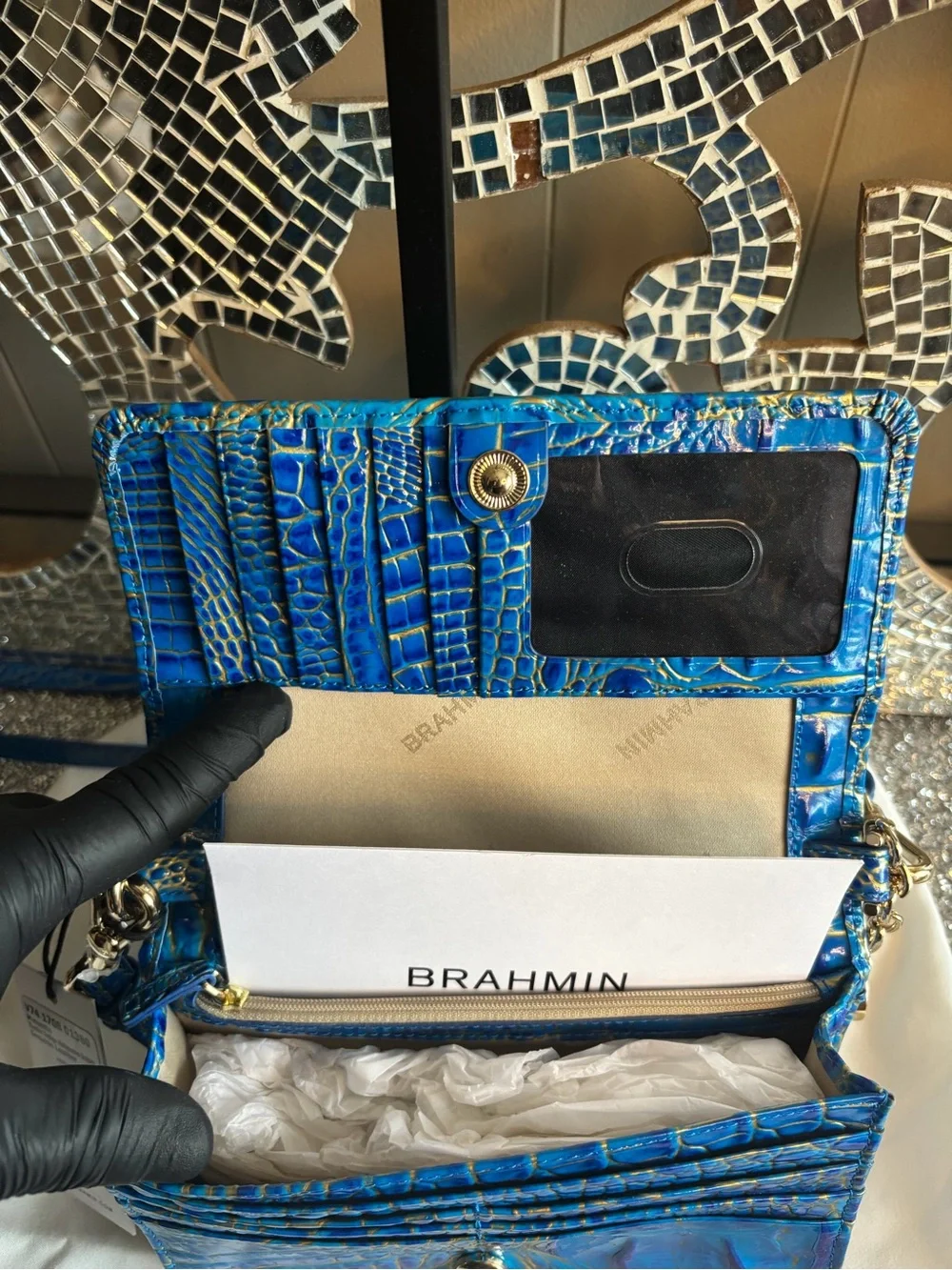 💕Brahmin Minuette Electric Indigo‎ Ombré Crossbody Bag